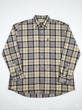 Barbour Herbert Mens Classic Plaid Tartan Cotton L/S Botton-Up Shirt Size XXL